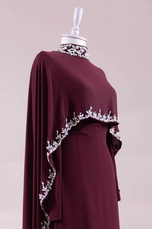 Layali Tesettür Abiye - FioraofDress - tesettur - abiye - BORDO - 40 - hijab - evening - dress