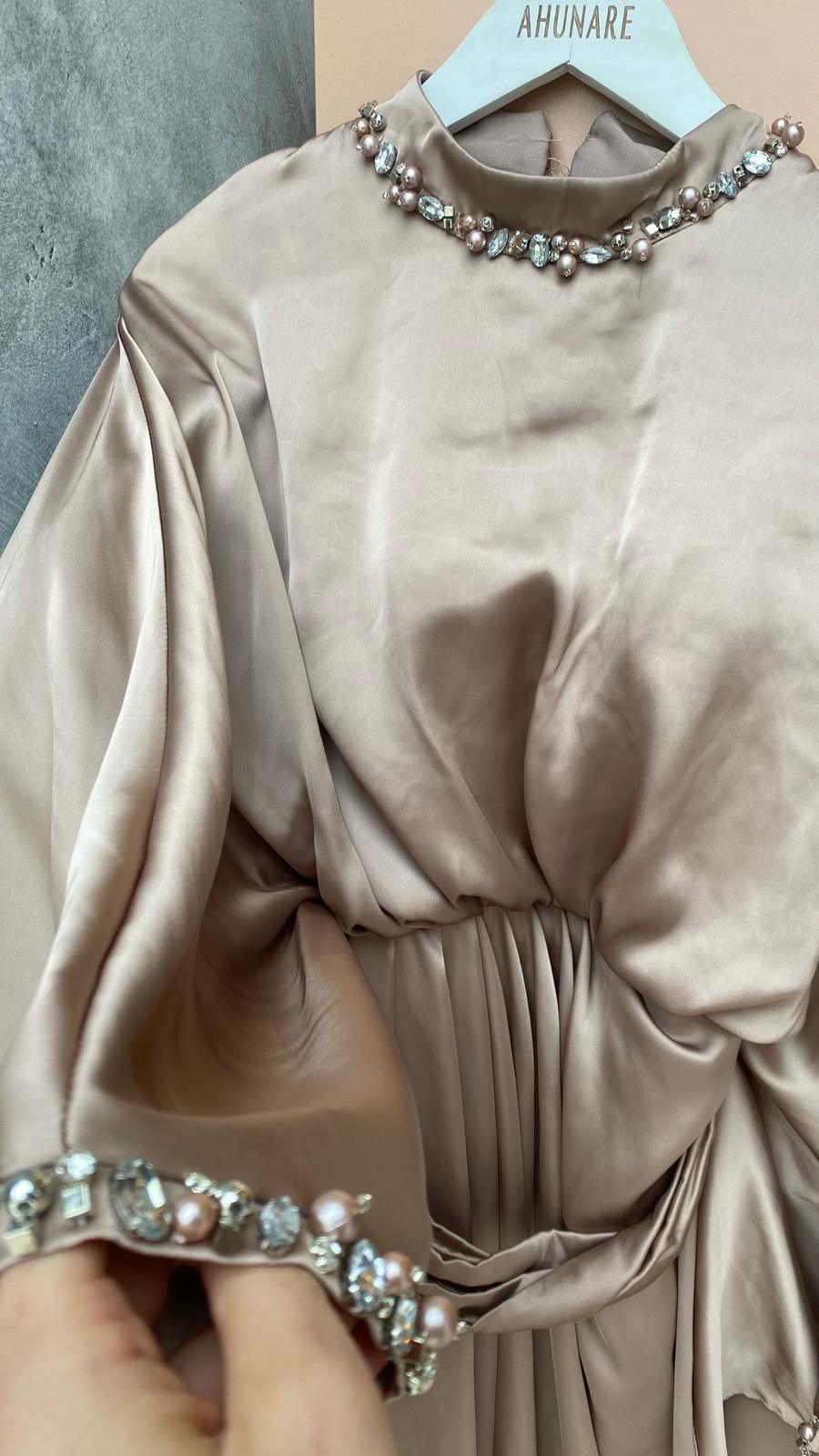 Layla Tesettür Abiye - FioraofDress - tesettur - abiye - 44 - Pudra - hijab - evening - dress