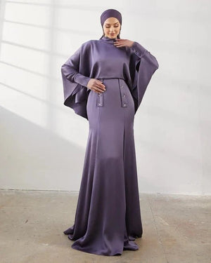 Leydi Lila Tesettür Abiye - FioraofDress - tesettur - abiye - 42 - MOR - hijab - evening - dress