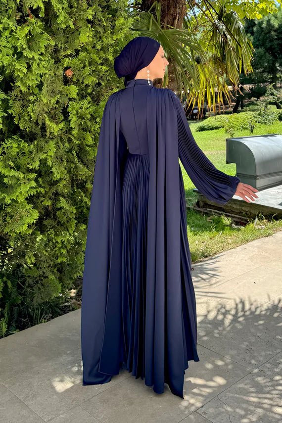 Lilya Tesettür Abiye - FioraofDress - tesettur - abiye - 44 - LACİVERT - hijab - evening - dress