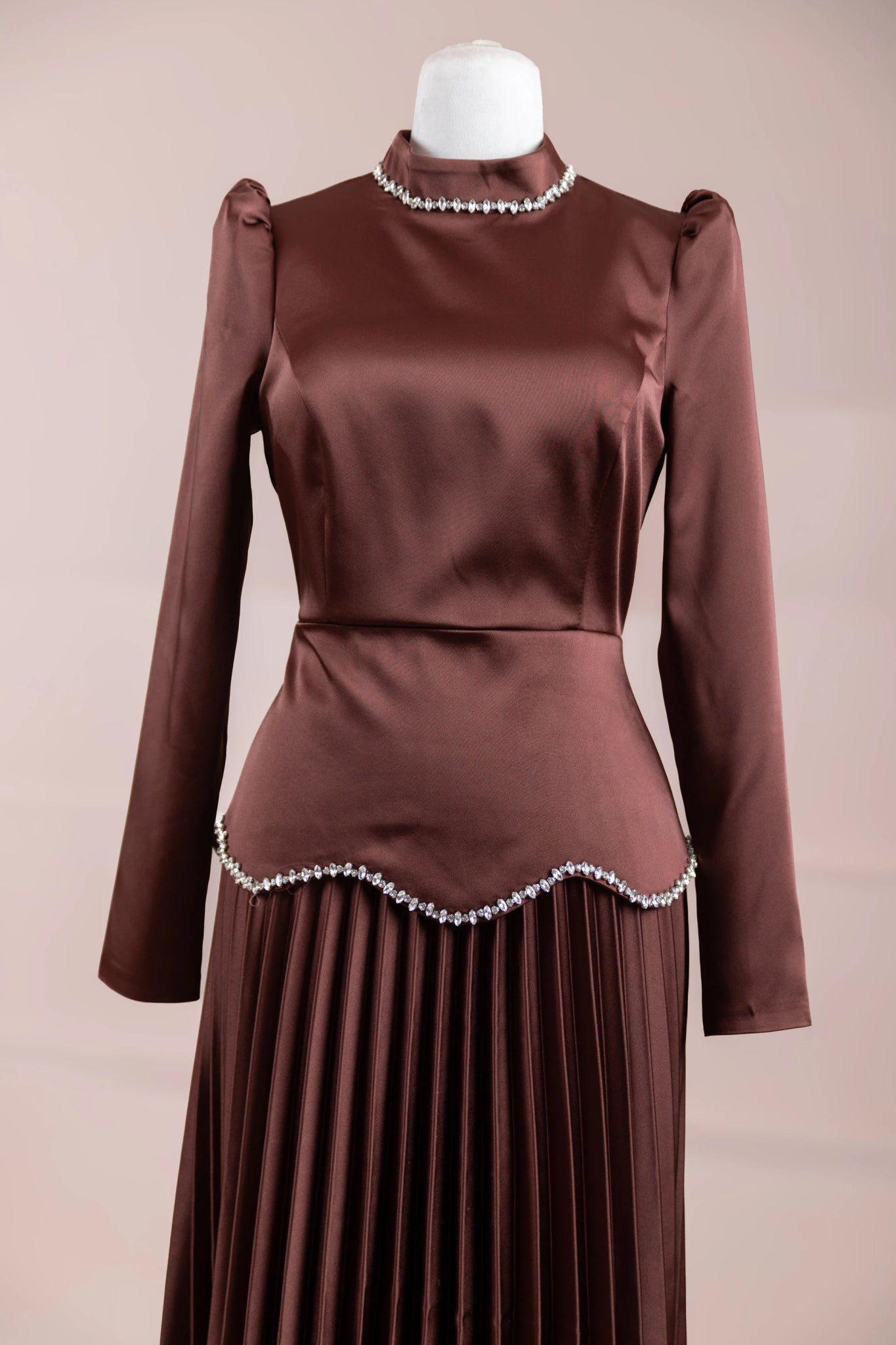 Lolita Tesettür Abiye - FioraofDress - tesettur - abiye - gold kahve - 38 - hijab - evening - dress