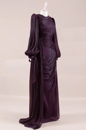 Lotus Tesettür Abiye - FioraofDress - tesettur - abiye - Ametist Moru - 38 - hijab - evening - dress