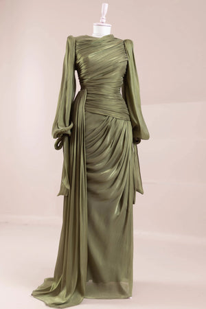 Lotus Tesettür Abiye - FioraofDress - tesettur - abiye - Çimen yeşili - 38 - hijab - evening - dress