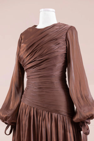 Lova Tesettür Abiye - FioraofDress - tesettur - abiye - berry brown - 38 - hijab - evening - dress
