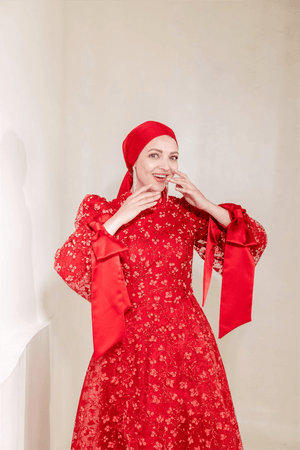 Lucetta Tesettür Abiye - FioraofDress - tesettur - abiye - 44 - Kırmızı - hijab - evening - dress