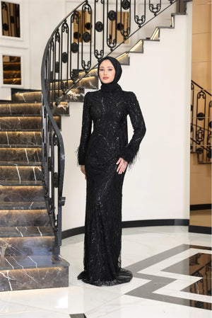 Luisa Tesettür Abiye - FioraofDress - tesettur - abiye - 38 - Siyahh - hijab - evening - dress