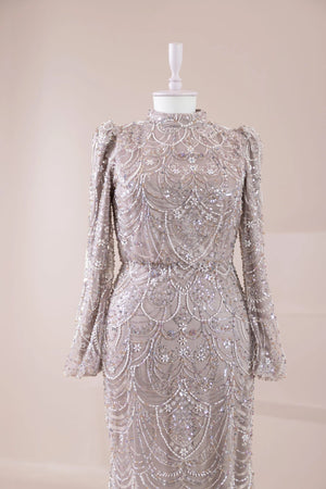 Luna Tesettür Abiye - FioraofDress - tesettur - abiye - Pudra - 38 - hijab - evening - dress