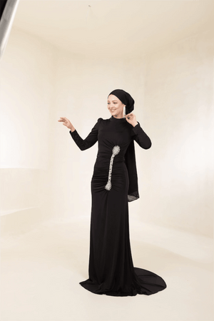 Lydia Tesettür Abiye - FioraofDress - tesettur - abiye - 44 - Siyahh - hijab - evening - dress