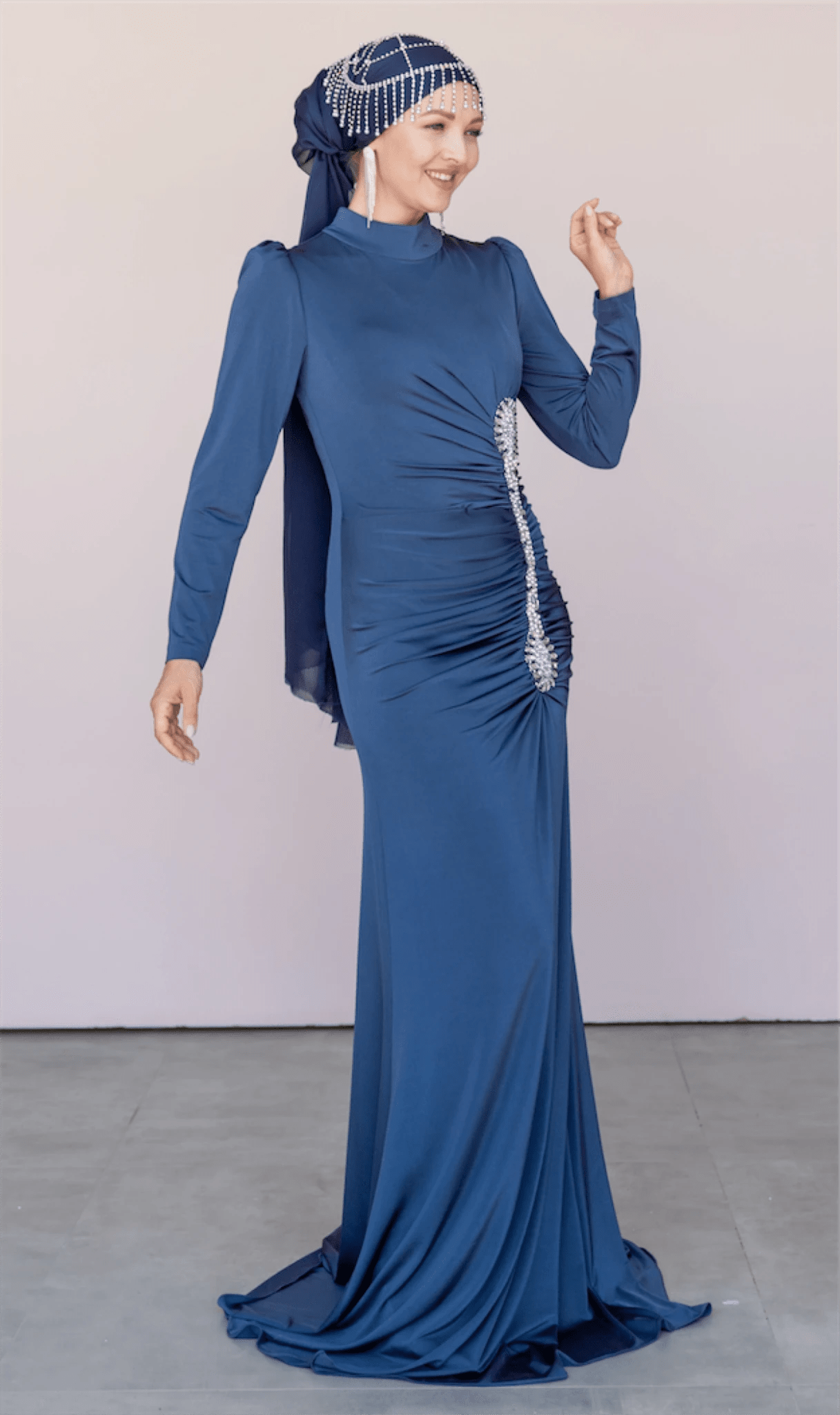 Lydia Tesettür Abiye - FioraofDress - tesettur - abiye - 44 - lacivert - hijab - evening - dress