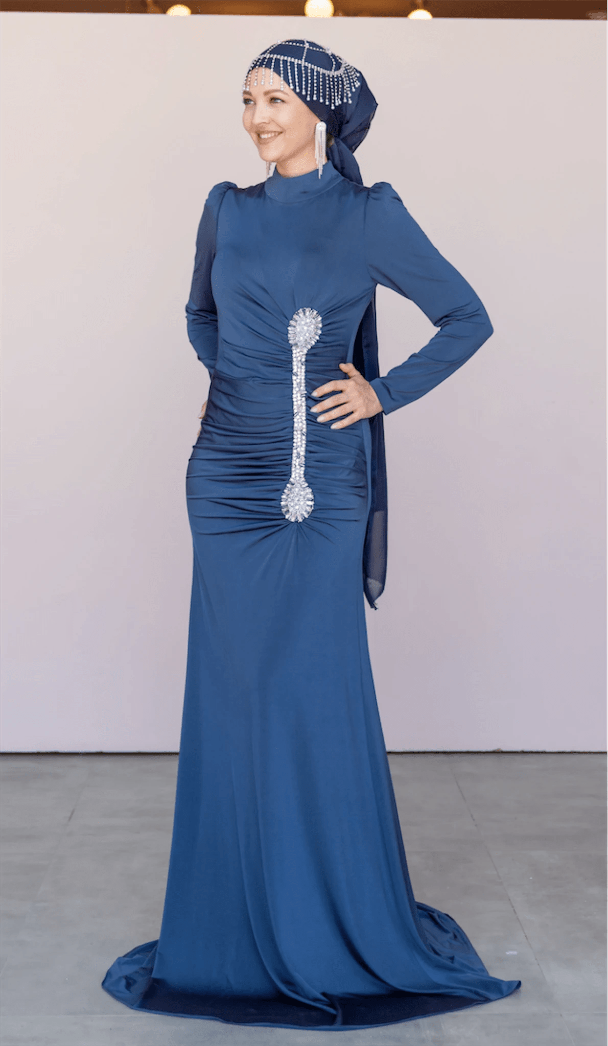 Lydia Tesettür Abiye - FioraofDress - tesettur - abiye - 44 - lacivert - hijab - evening - dress