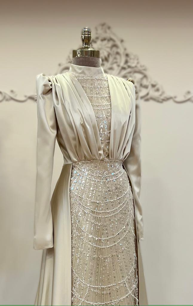 Mathilda Tesettür Abiye - Gold - FioraofDress - tesettur - abiye - 48 - GOLD - hijab - evening - dress