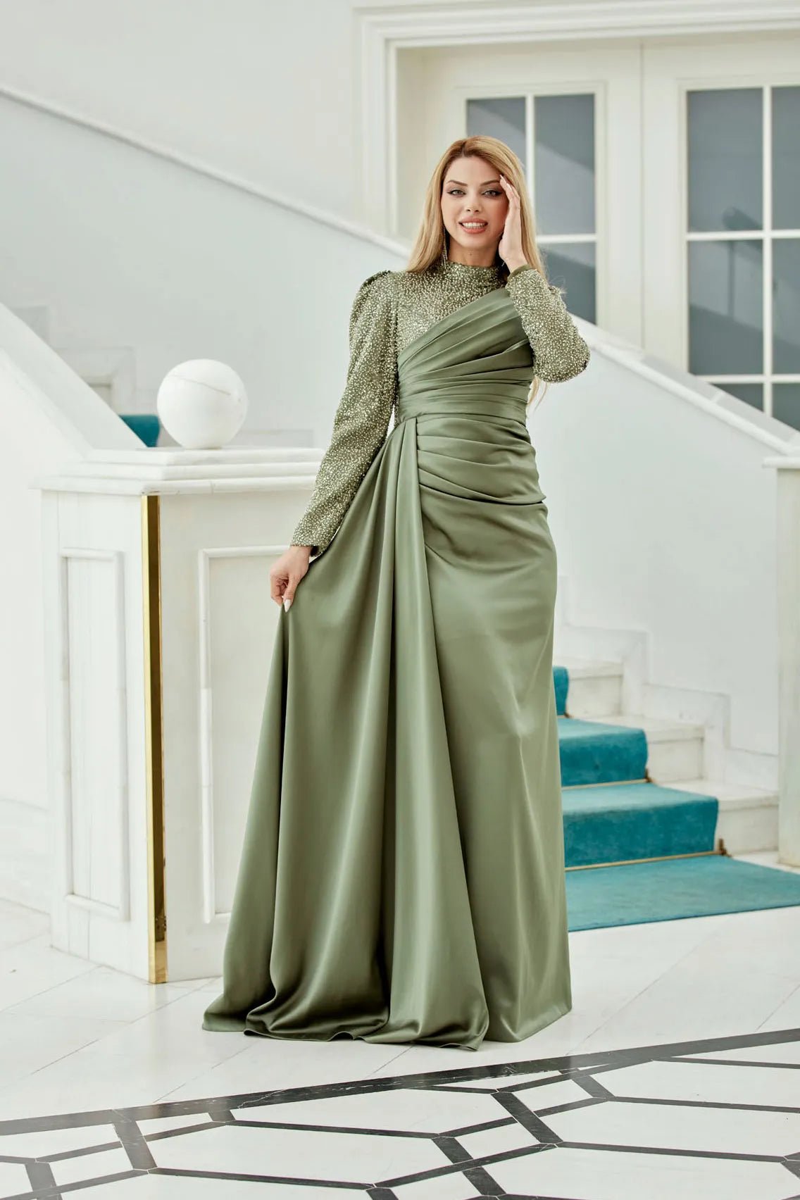 Mihri Tesettür Abiye - FioraofDress - tesettur - abiye - haki - 38 - hijab - evening - dress