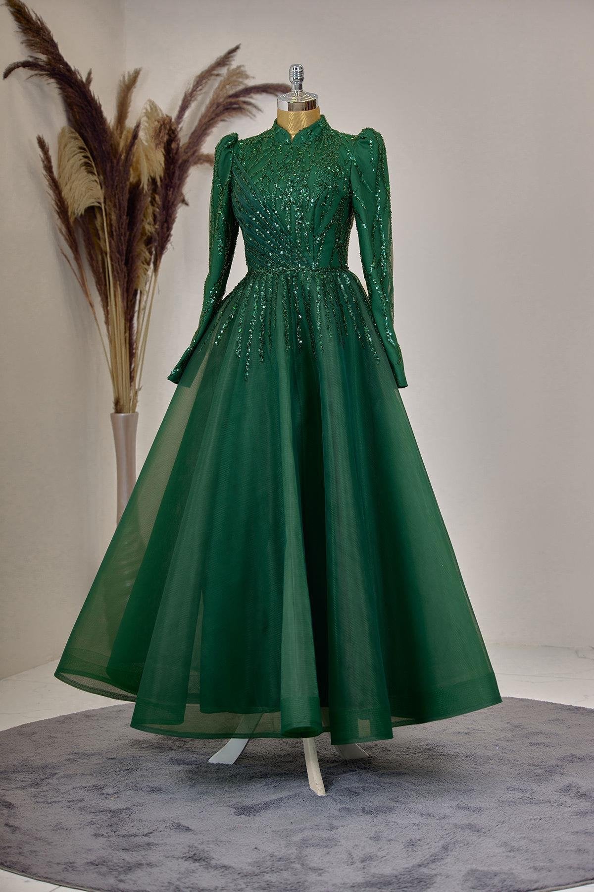 Mila Abiye Tesettür - FioraofDress - tesettur - abiye - zümrüt - 38 - hijab - evening - dress