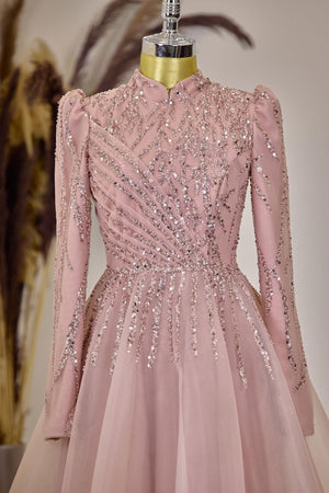 Mila Abiye Tesettür - FioraofDress - tesettur - abiye - Somon - 38 - hijab - evening - dress