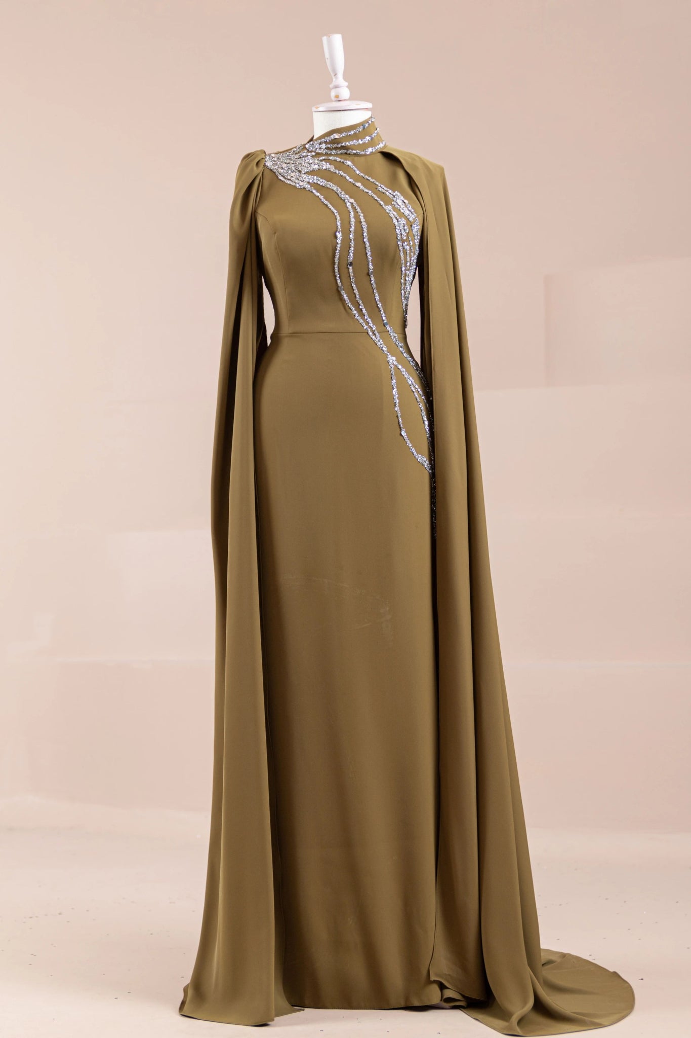 Nalesa Tesettür Abiye - FioraofDress - tesettur - abiye - olive - 36 - hijab - evening - dress