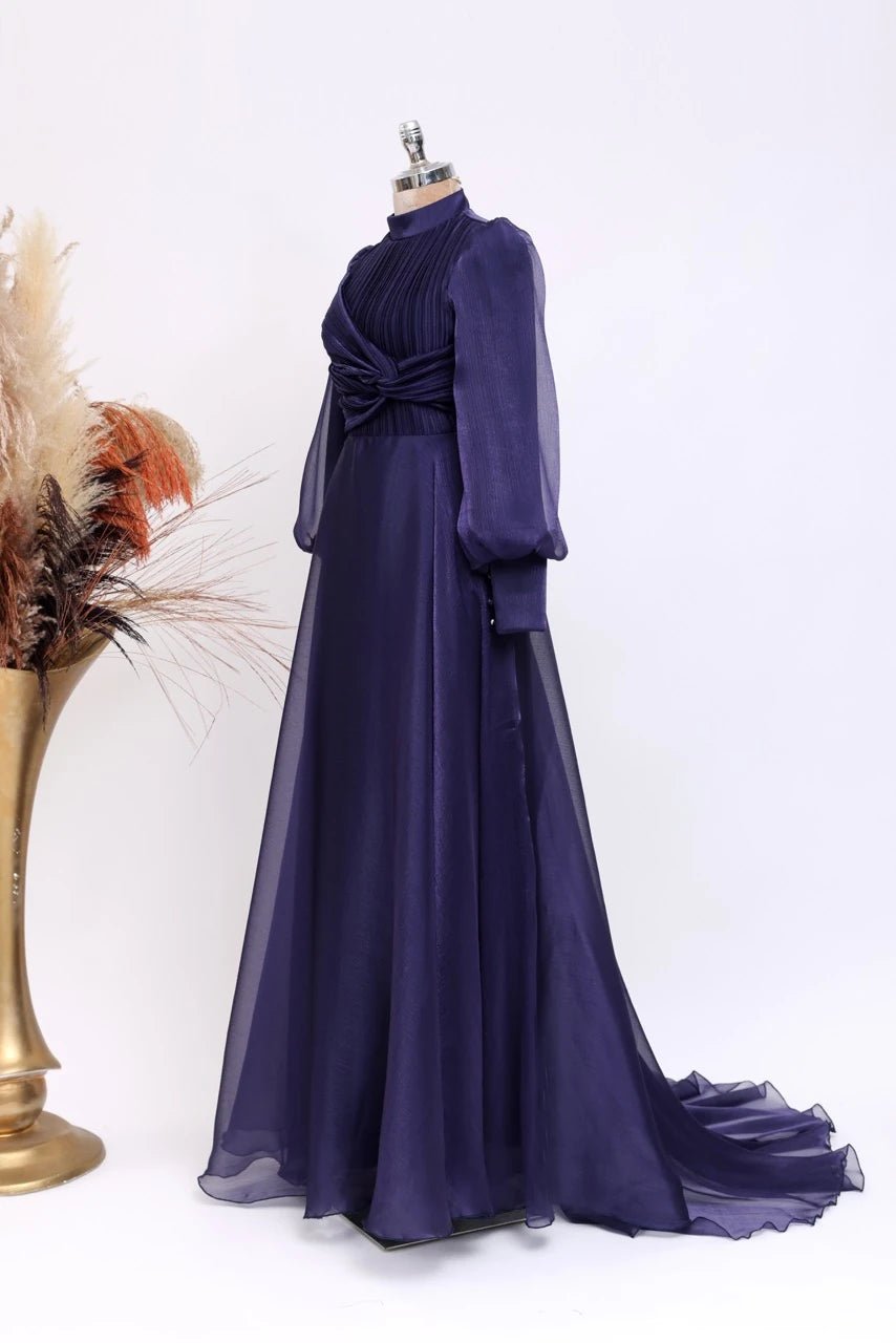 Naz Abiye - FioraofDress - tesettur - abiye - 38 - lacivert - hijab - evening - dress