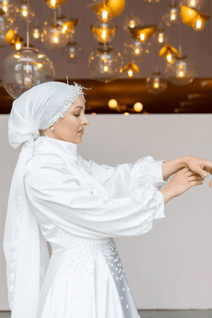 Neck Tesettür Abiye - FioraofDress - tesettur - abiye - 46 - Beyaz - hijab - evening - dress