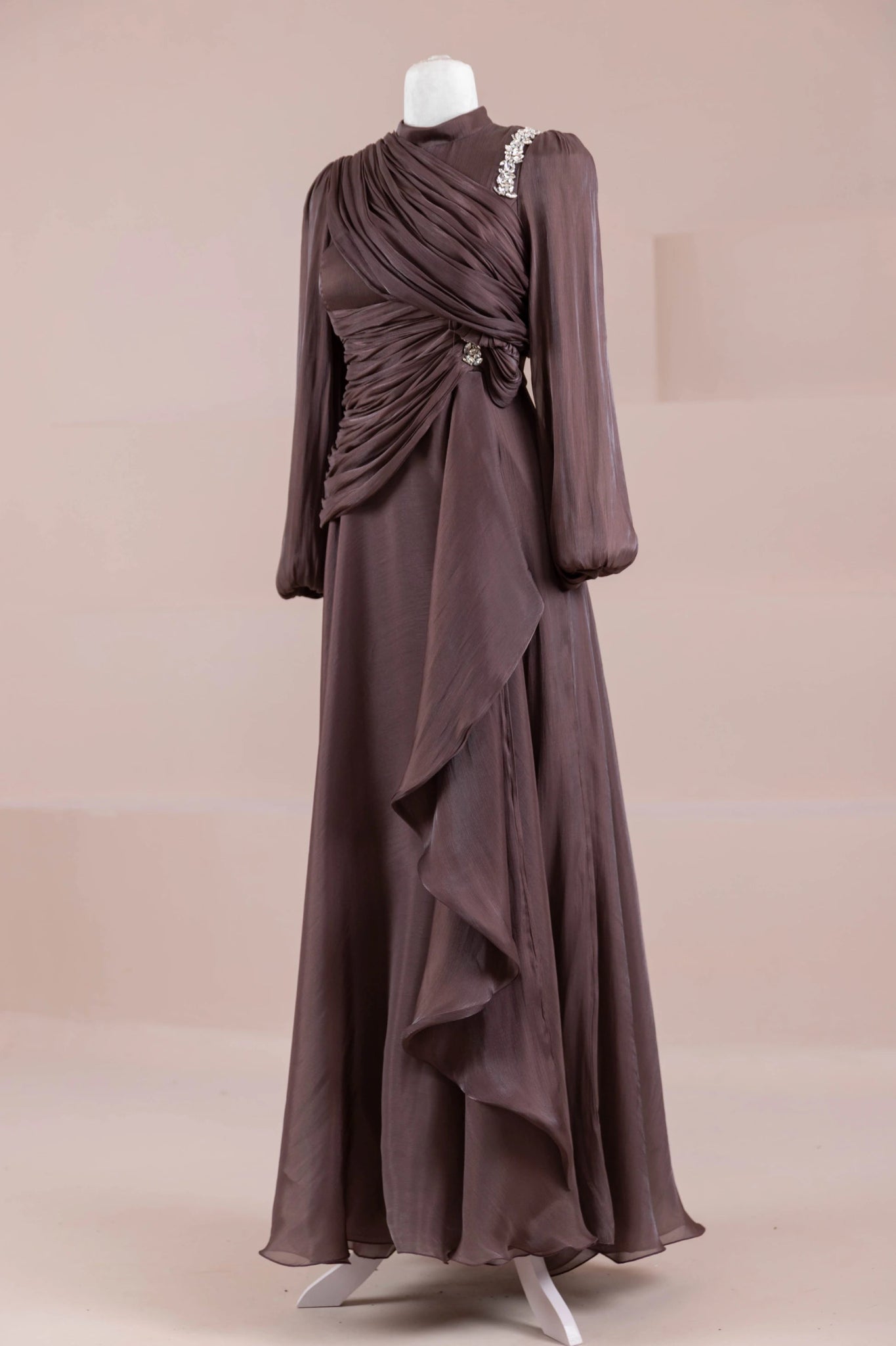 Nedya Tesettür Abiye - FioraofDress - tesettur - abiye - Mocha - 38 - hijab - evening - dress