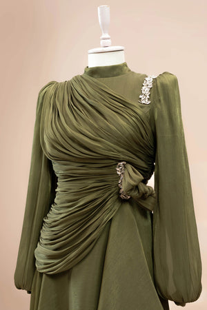 Nedya Tesettür Abiye - FioraofDress - tesettur - abiye - Çimen yeşili - 38 - hijab - evening - dress