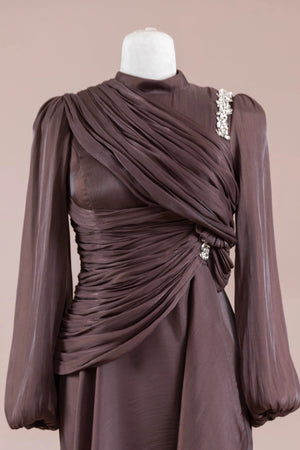 Nedya Tesettür Abiye - FioraofDress - tesettur - abiye - Mocha - 38 - hijab - evening - dress