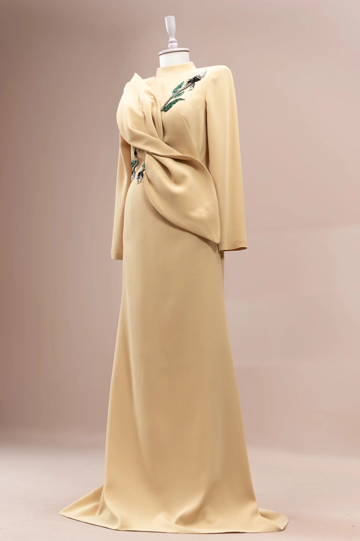 Nira Tesettür Abiye - FioraofDress - tesettur - abiye - Safran - 38 - hijab - evening - dress