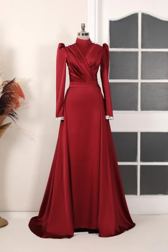 Niran Tesettür Abiye - FioraofDress - tesettur - abiye - BORDO - 36 - hijab - evening - dress