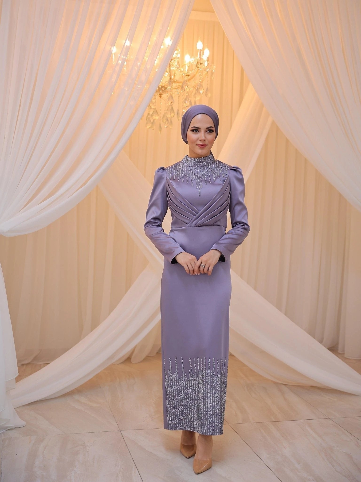 Nisa Tesettür Abiye - FioraofDress - tesettur - abiye - YAĞ YEŞİLİ - 38 - hijab - evening - dress