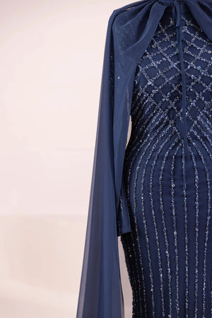 Niva Tesettür Abiye - FioraofDress - tesettur - abiye - LACİVERT - 38 - hijab - evening - dress