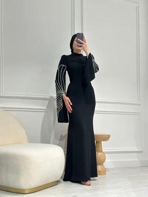 Noursema Tessetür Abiye Siyah - FioraofDress - tesettur - abiye - 38 - SİYAH - hijab - evening - dress