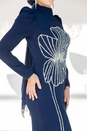 Nursema Tessettür Abiye Siyah - FioraofDress - tesettur - abiye - 38 - LACİVERT - hijab - evening - dress