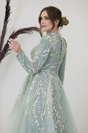 Önü Aplik İşleme Pelerinli Kayra Tesettür Abiye - FioraofDress - tesettur - abiye - çagla - 38 - hijab - evening - dress