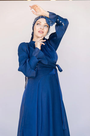 Orkide Tesettur Abiye - FioraofDress - tesettur - abiye - 38 - lacivert - hijab - evening - dress