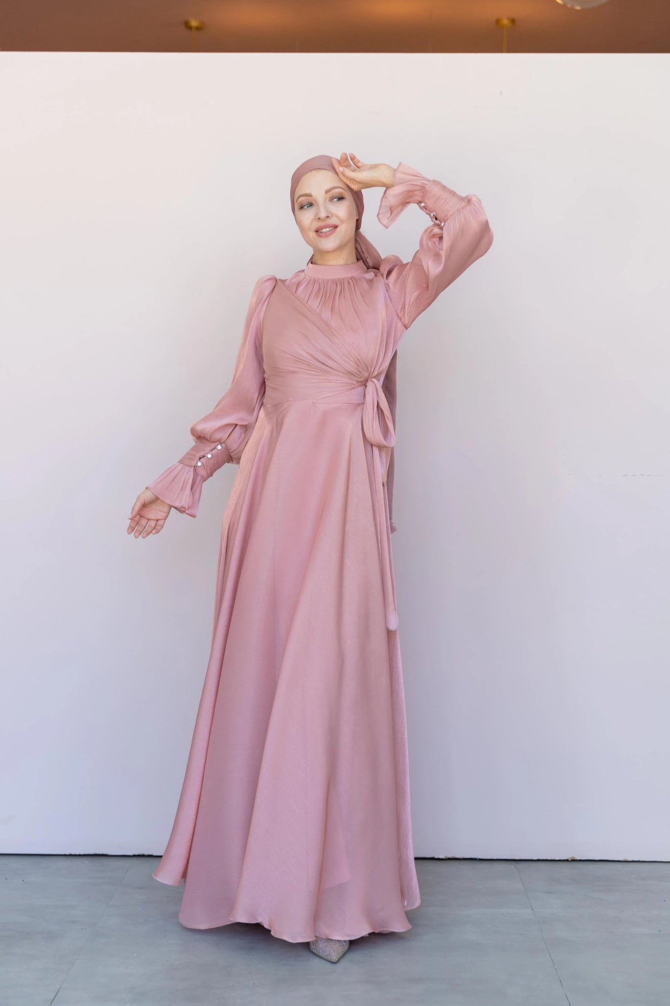Orkide Tesettur Abiye - FioraofDress - tesettur - abiye - 38 - Somon - hijab - evening - dress