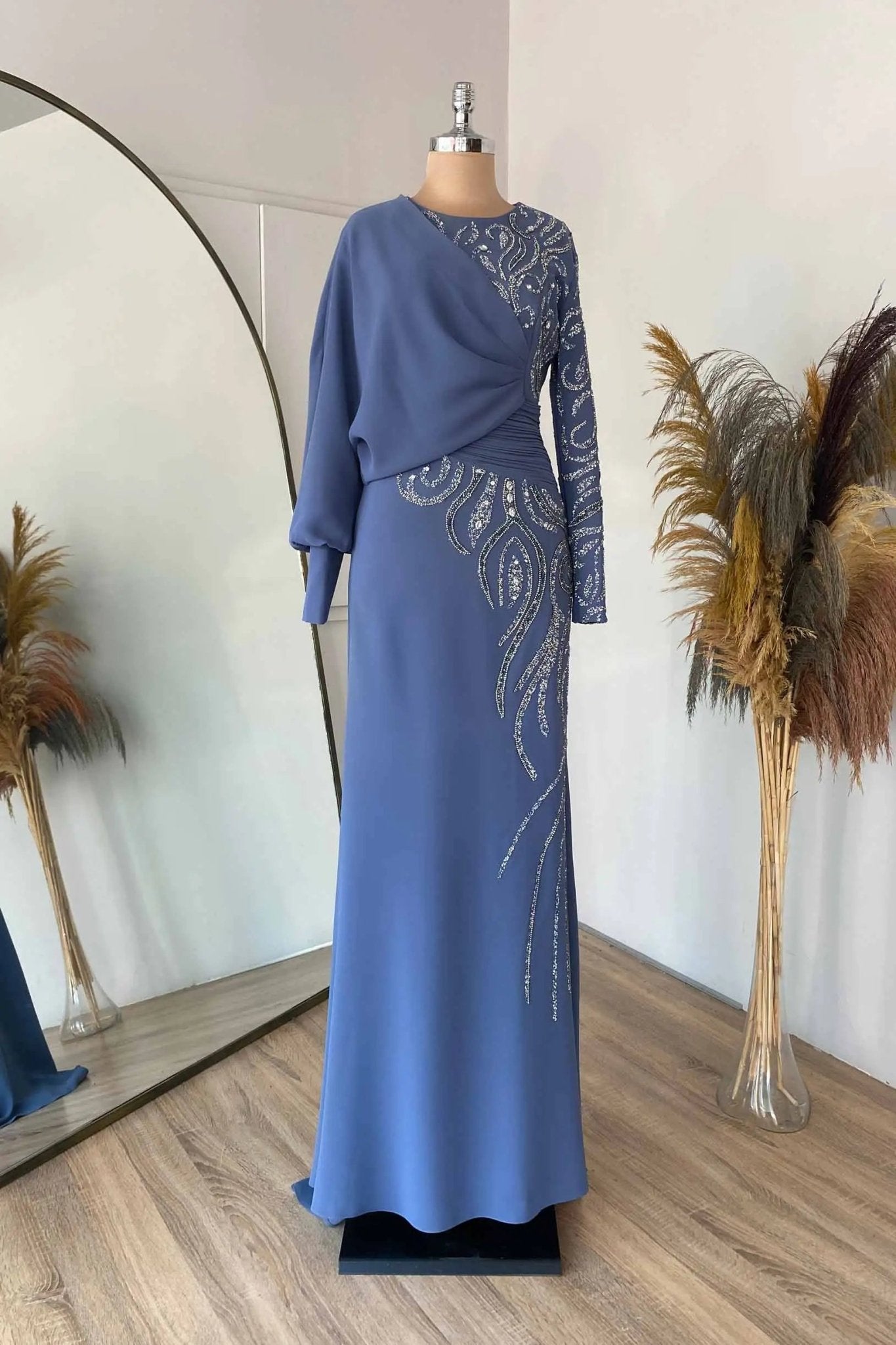 Oylum Tesettür Abiye - FioraofDress - tesettur - abiye - indigo - 38 - hijab - evening - dress