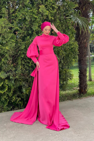Parla Tesettür Abiye - FioraofDress - tesettur - abiye - 44 - PEMBE - hijab - evening - dress