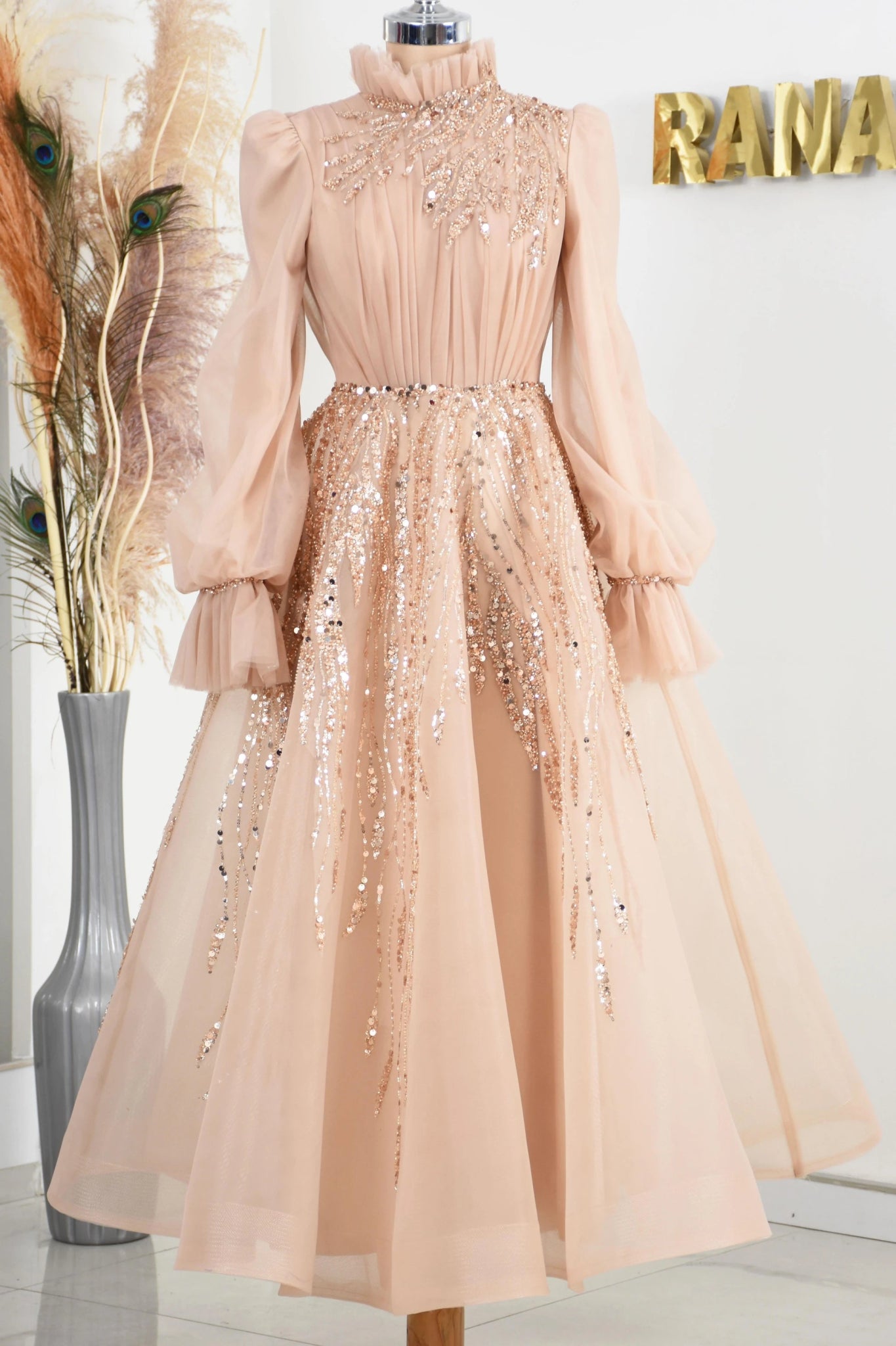 Patrica Tesettür Abiye - FioraofDress - tesettur - abiye - rose - 38 - hijab - evening - dress