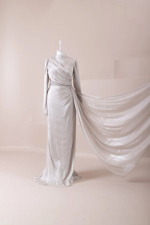 Perla Tesettür Abiye - FioraofDress - tesettur - abiye - BEJ - 38 - hijab - evening - dress