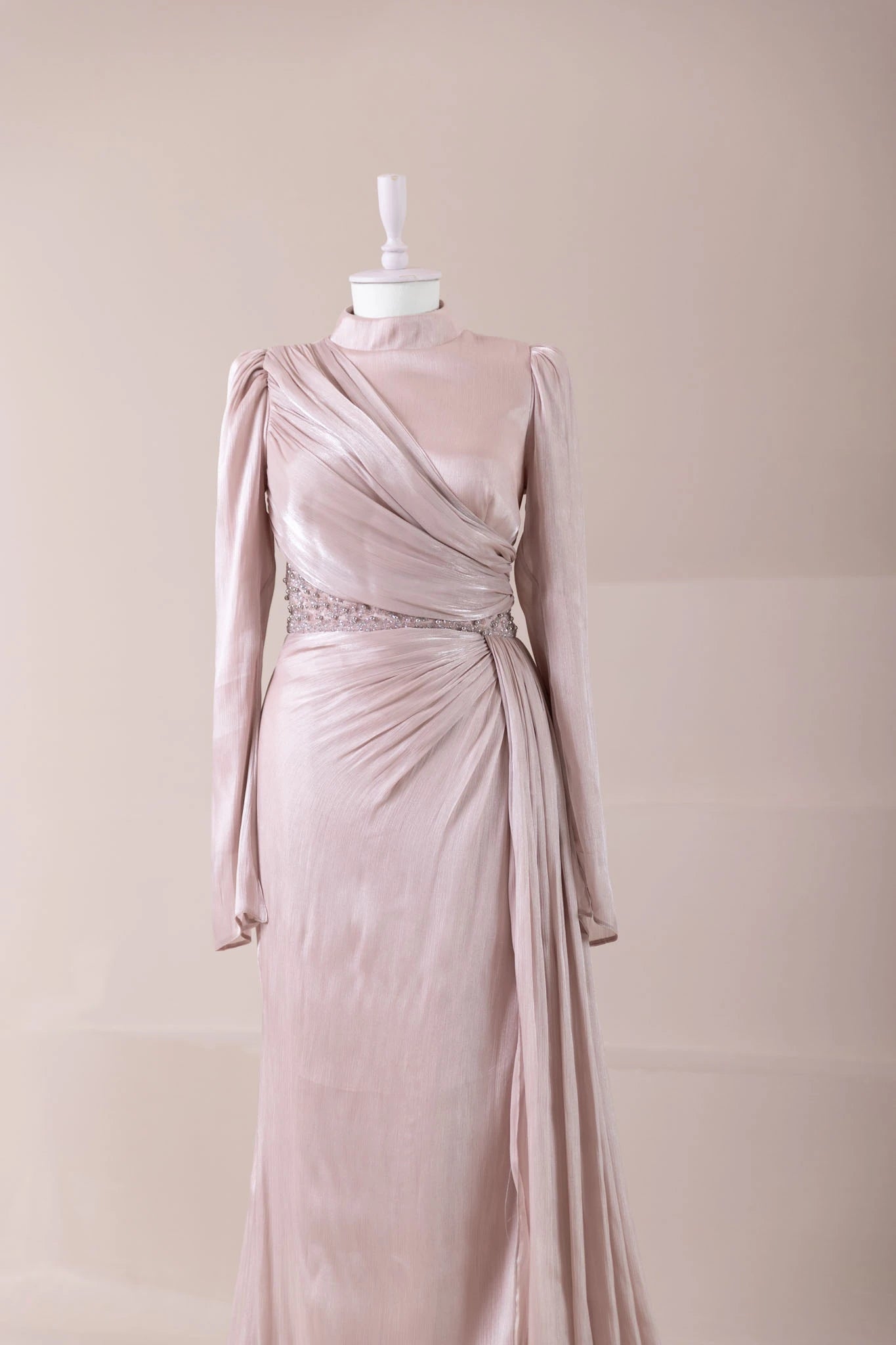 Perla Tesettür Abiye - FioraofDress - tesettur - abiye - Pudra - 38 - hijab - evening - dress