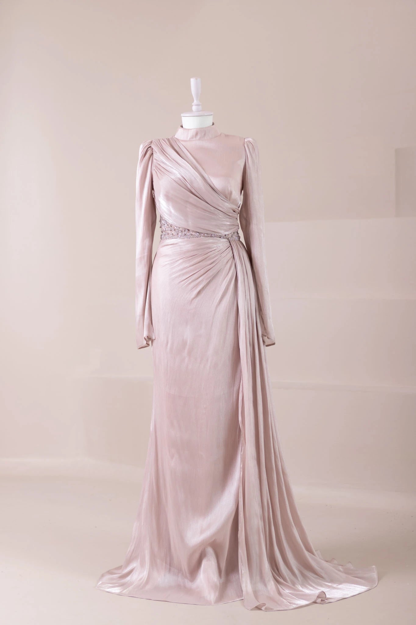 Perla Tesettür Abiye - FioraofDress - tesettur - abiye - Pudra - 38 - hijab - evening - dress