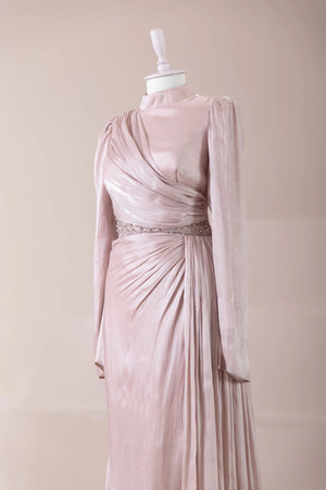 Perla Tesettür Abiye - FioraofDress - tesettur - abiye - Pudra - 38 - hijab - evening - dress
