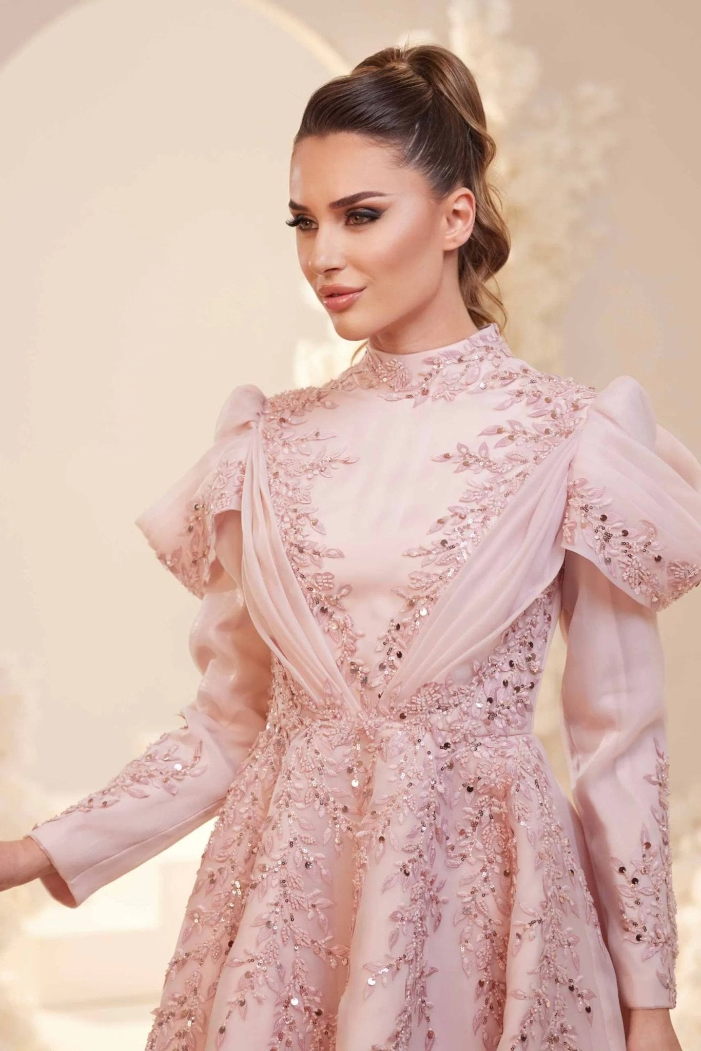 Queen Tesettür Abiye - FioraofDress - tesettur - abiye - Pudra - 38 - hijab - evening - dress