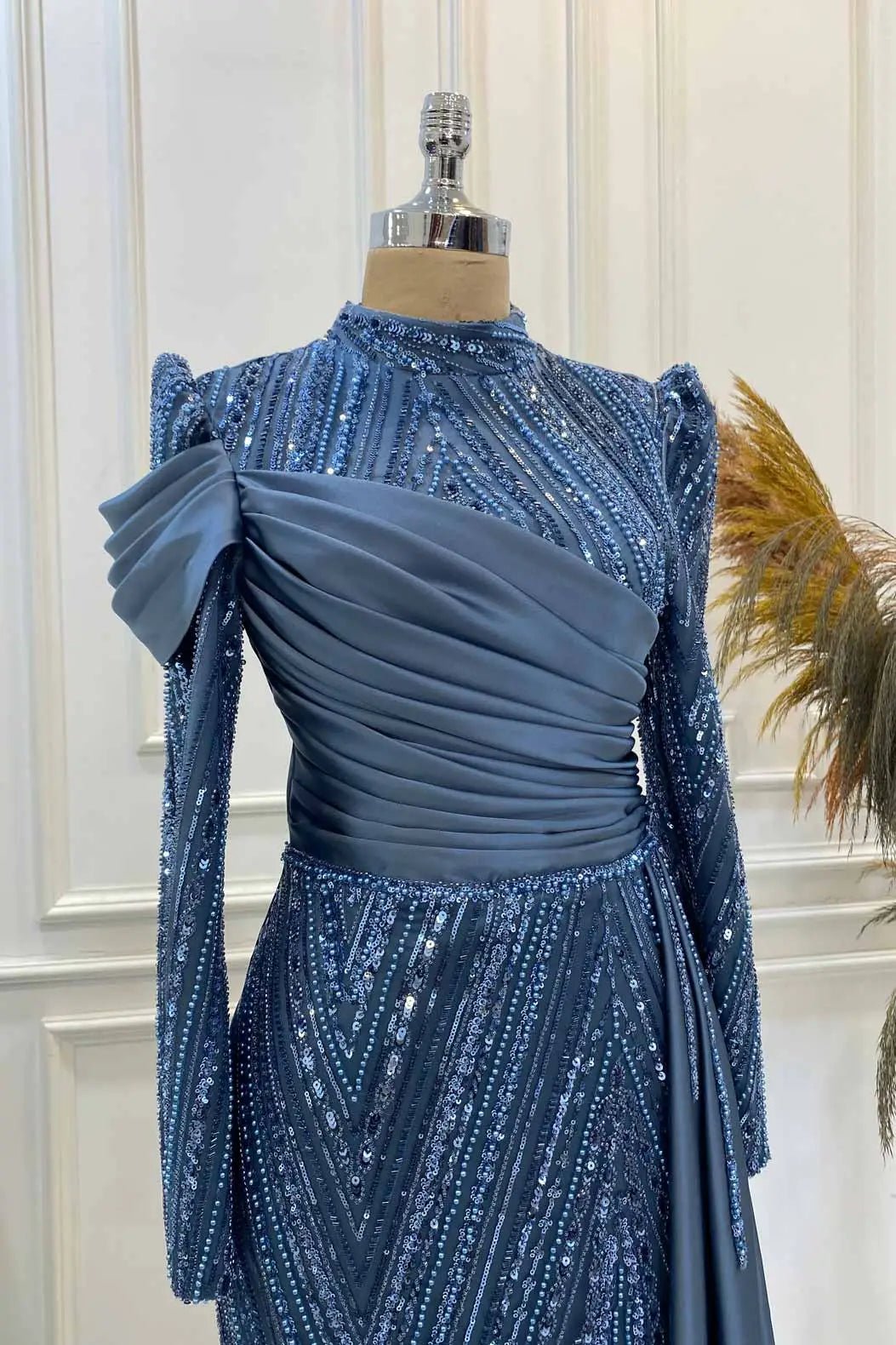 Raissa Tesettür Abiye - FioraofDress - tesettur - abiye - İNDİGO - 38 - hijab - evening - dress