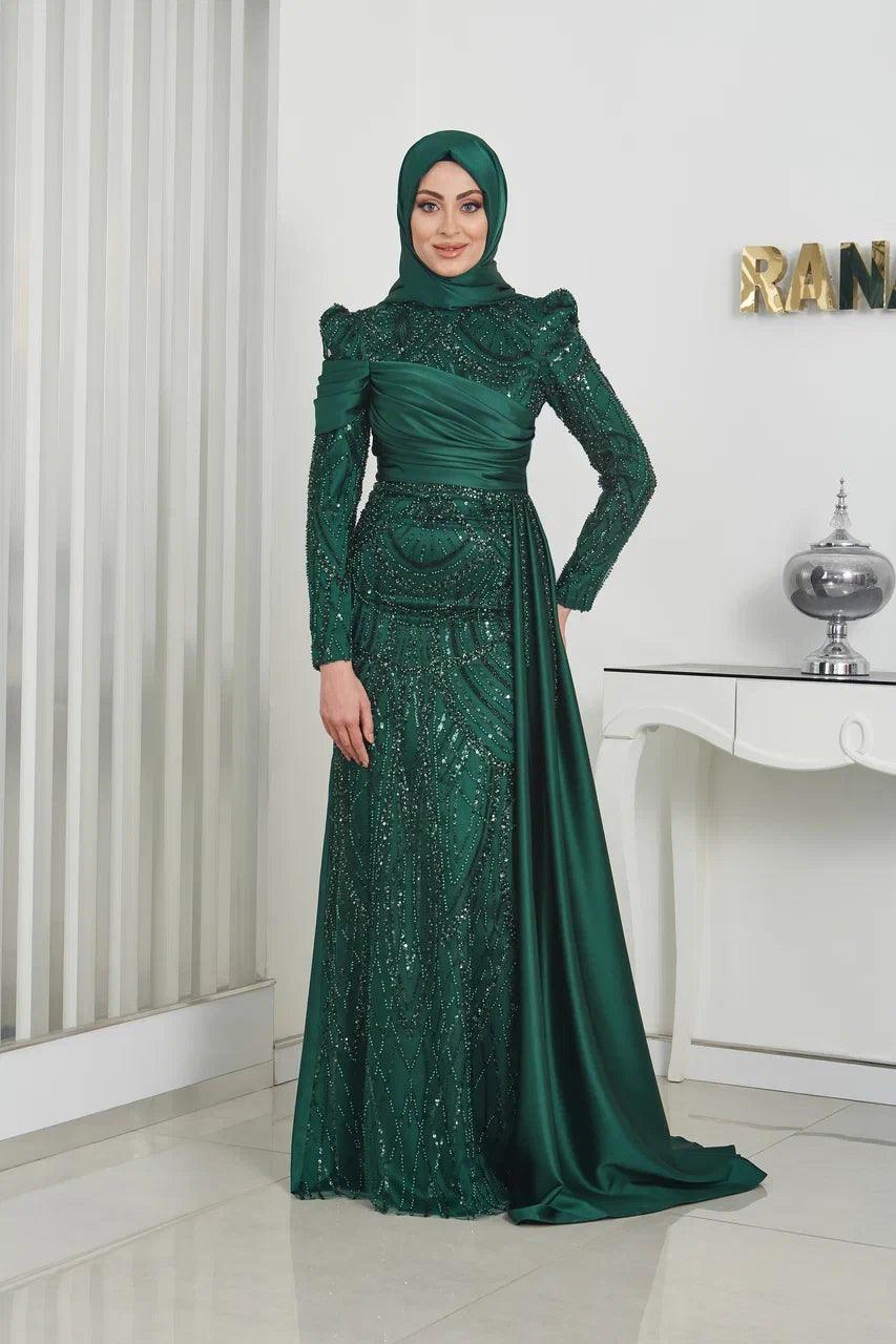 Raissa Tesettür Abiye - FioraofDress - tesettur - abiye - 44 - zümrüt - hijab - evening - dress