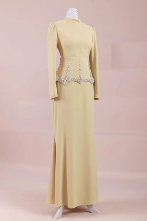 Ranya Tesettür Abiye - FioraofDress - tesettur - abiye - Safran - 38 - hijab - evening - dress