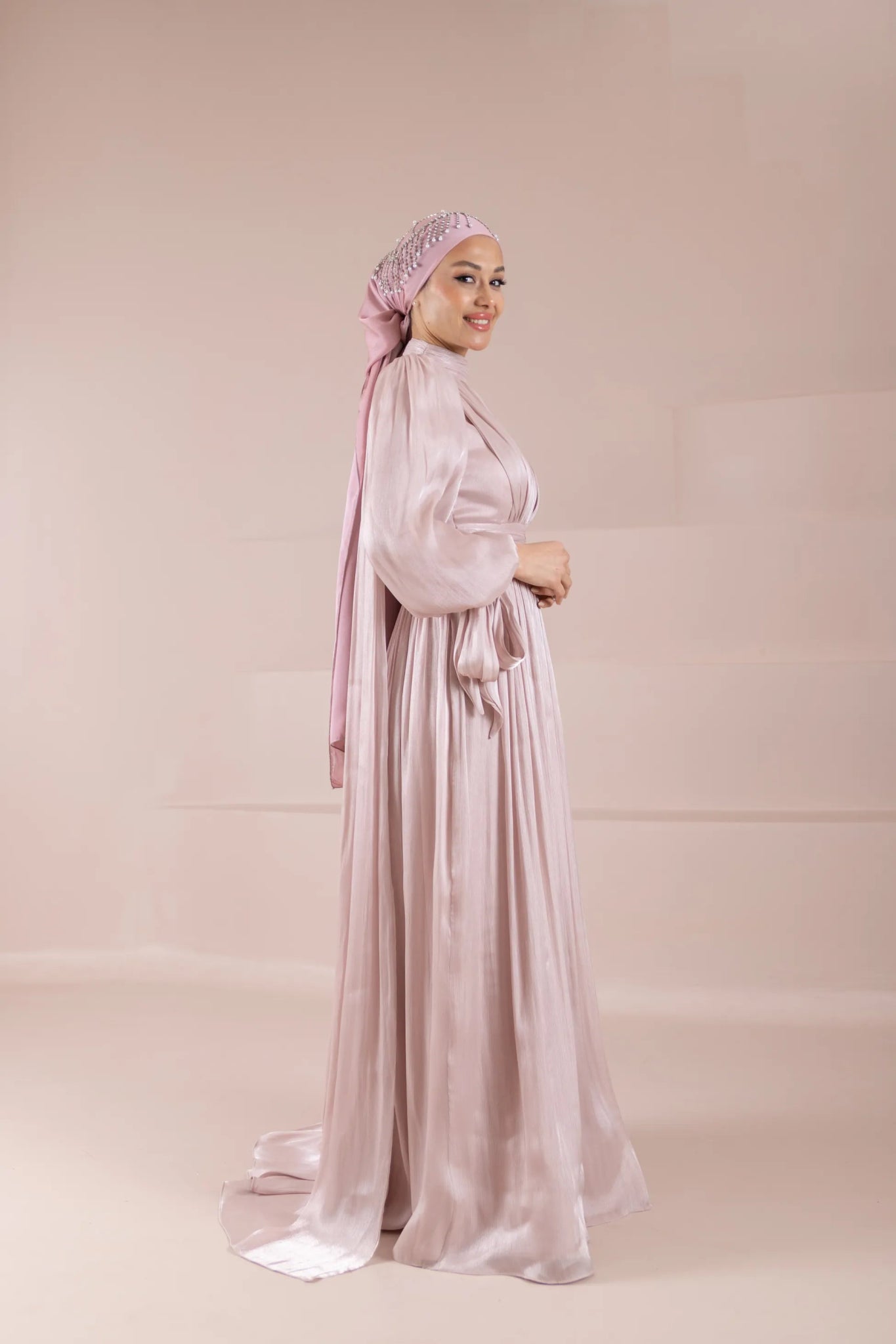 Renna Tesettür Abiye - FioraofDress - tesettur - abiye - Pudra - 36 - hijab - evening - dress