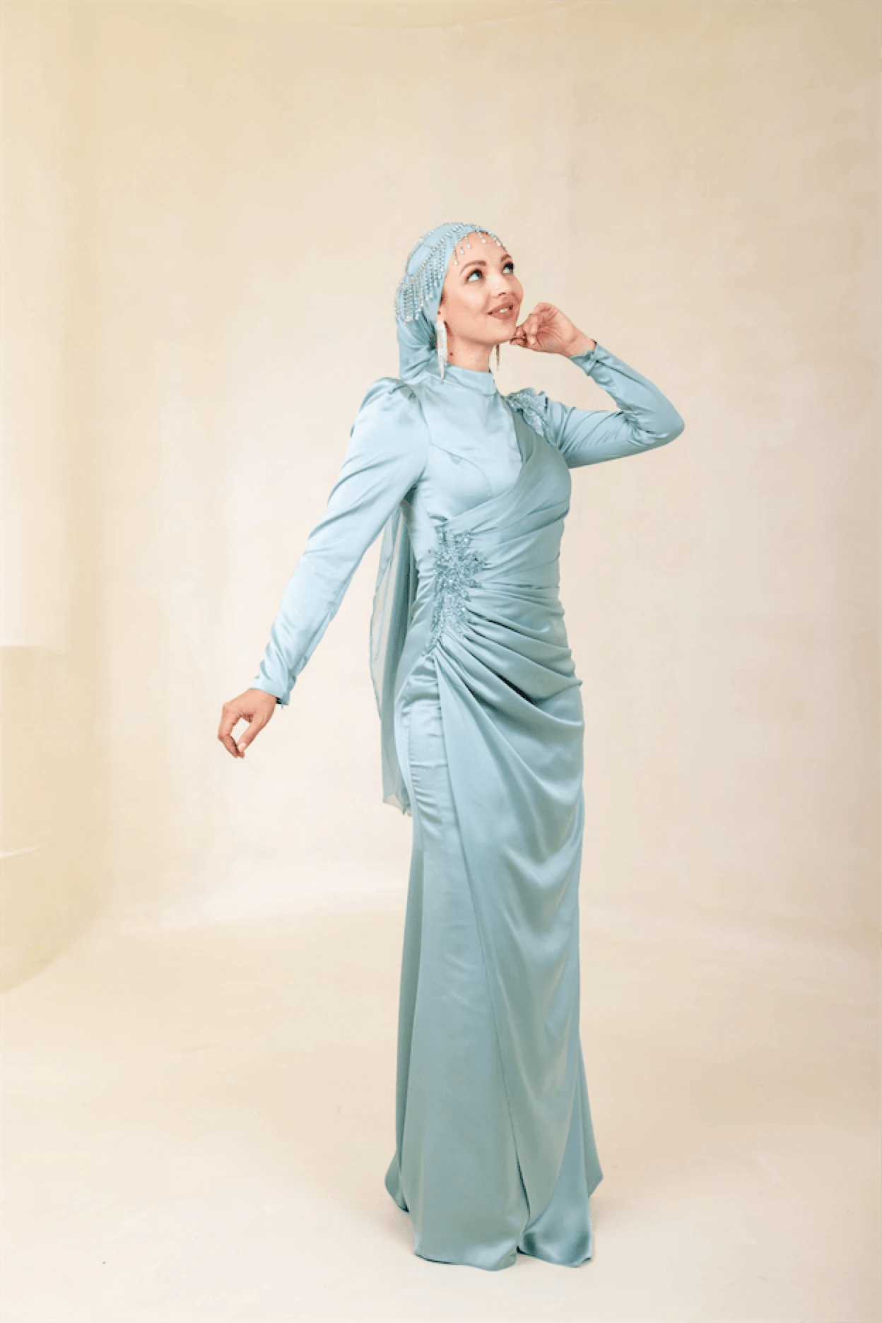 Romola Tesettür Abiye - FioraofDress - tesettur - abiye - 44 - mint - hijab - evening - dress