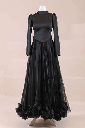 Rozya Tesettür Abiye - FioraofDress - tesettur - abiye - Siyahh - 38 - hijab - evening - dress