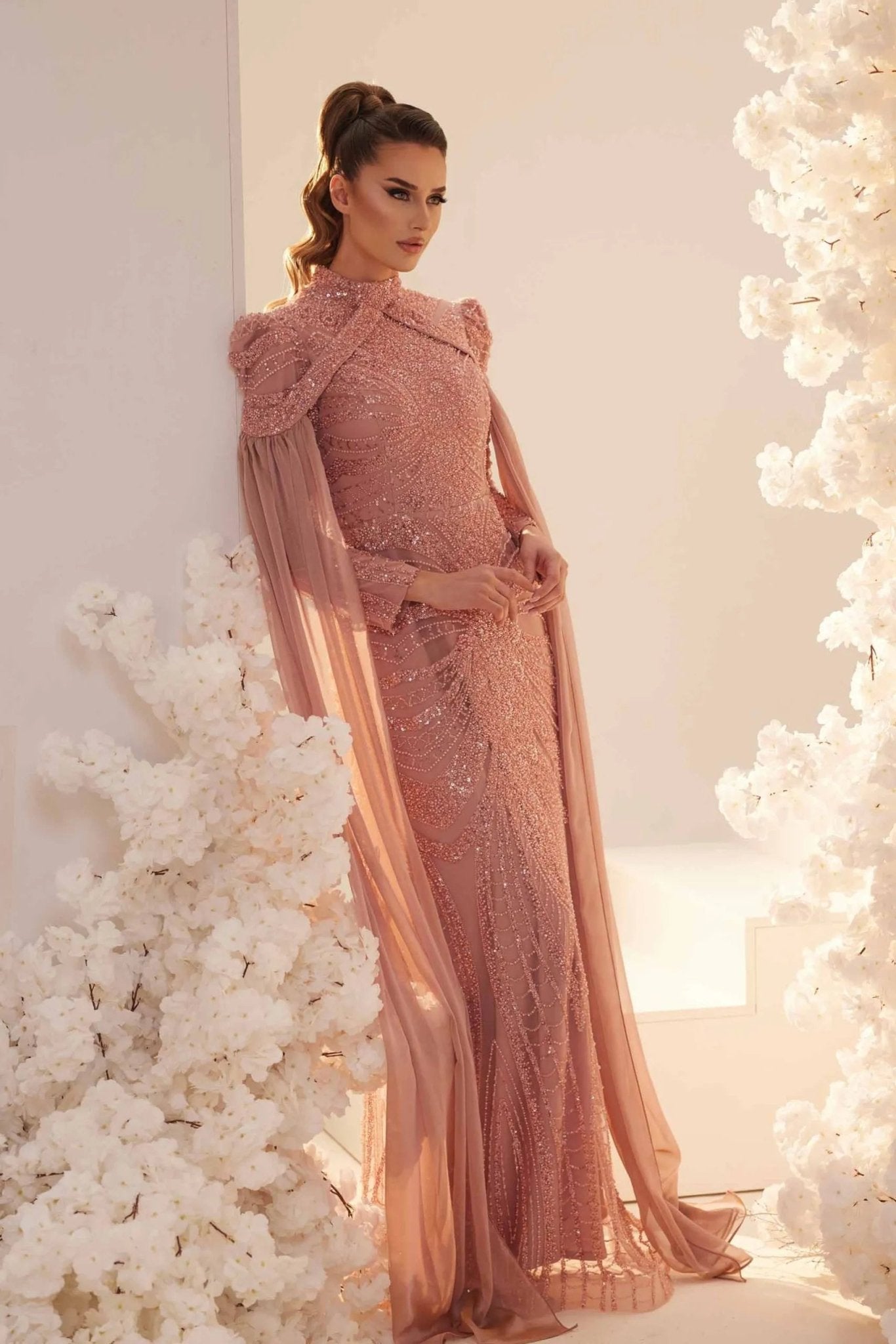 Sabrina Tesettür Abiye - FioraofDress - tesettur - abiye - Gül Kurusu - 38 - hijab - evening - dress