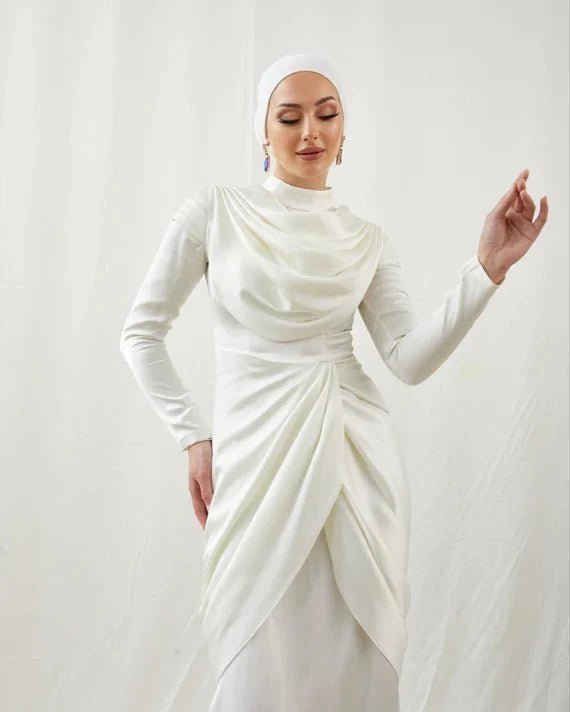 Sanem Ekru Tesettür Abiye - FioraofDress - tesettur - abiye - 44 - Ekru - hijab - evening - dress