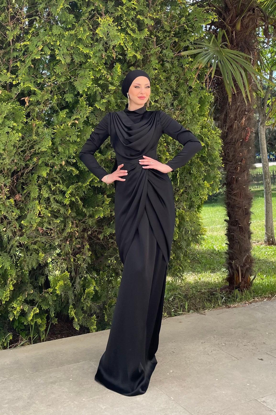 Sanem Tesettür Abiye - FioraofDress - tesettur - abiye - 44 - Siyahh - hijab - evening - dress